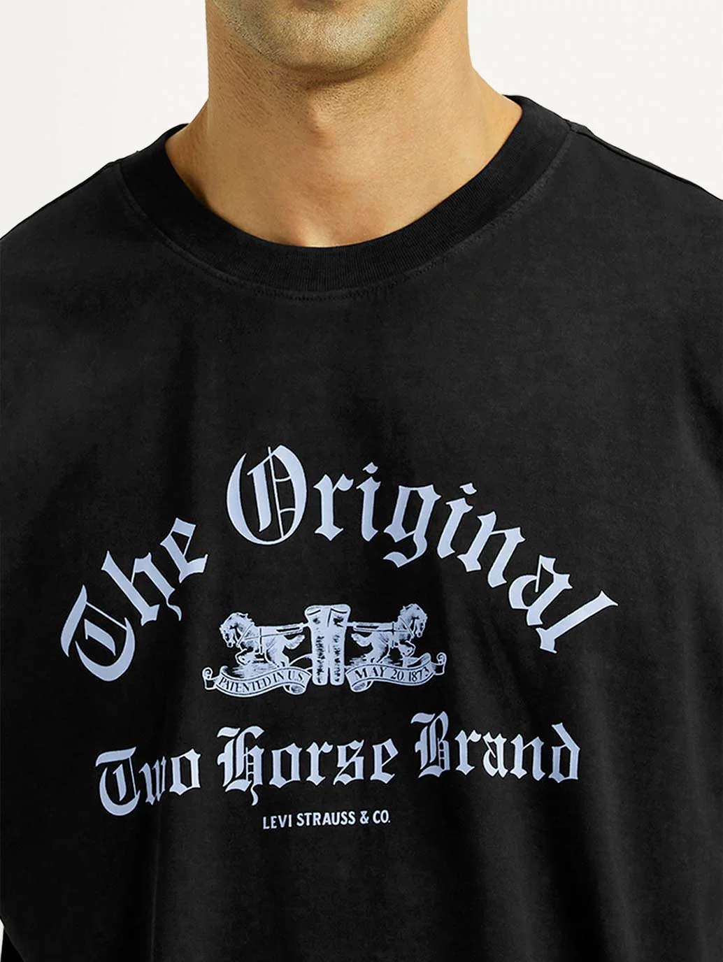 Men's Graphic Print Black Boxy T-shirt - Image 2