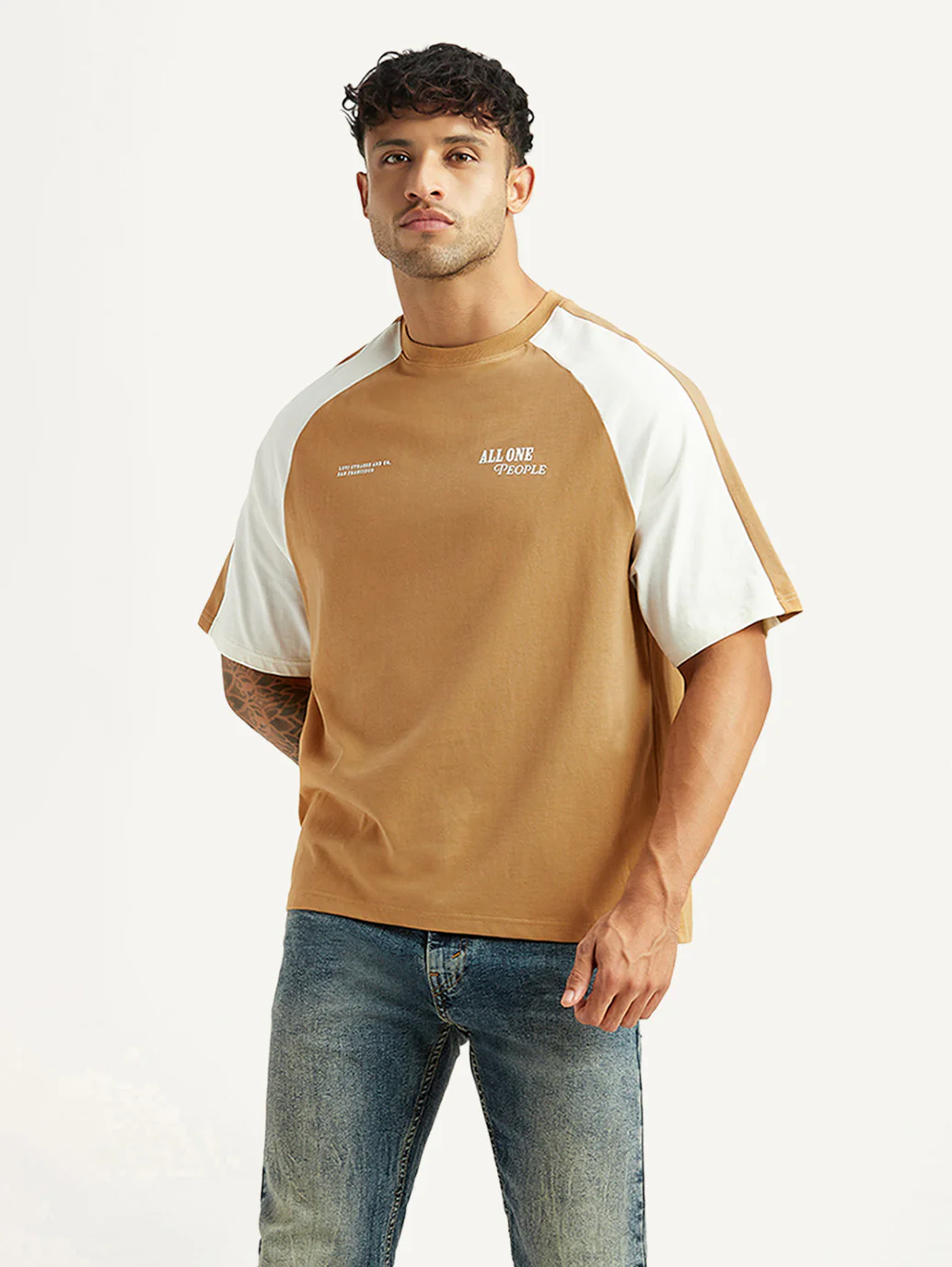 mens-colorblock-tan-loose-fit-t-shirt