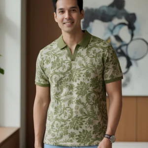 Ajrakh Floral Polo