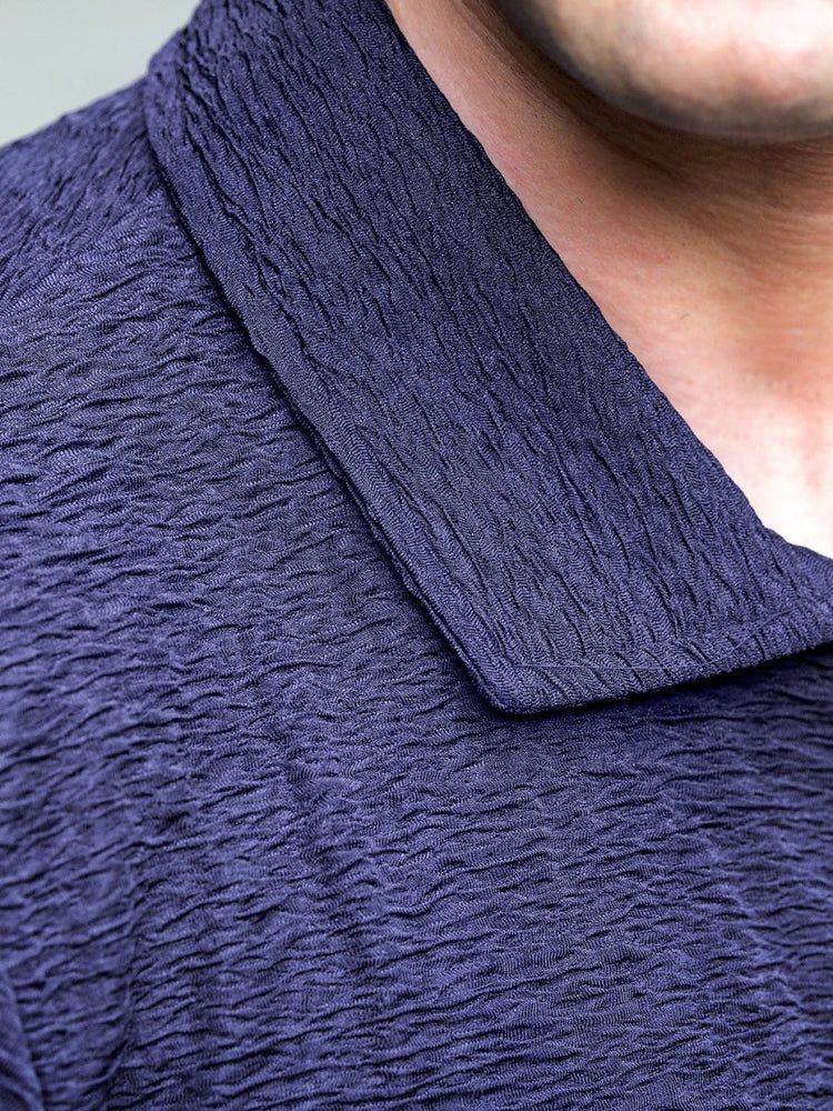 Blue Textured Polo - Image 4