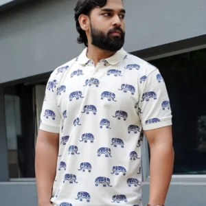 Elephant Print Polo