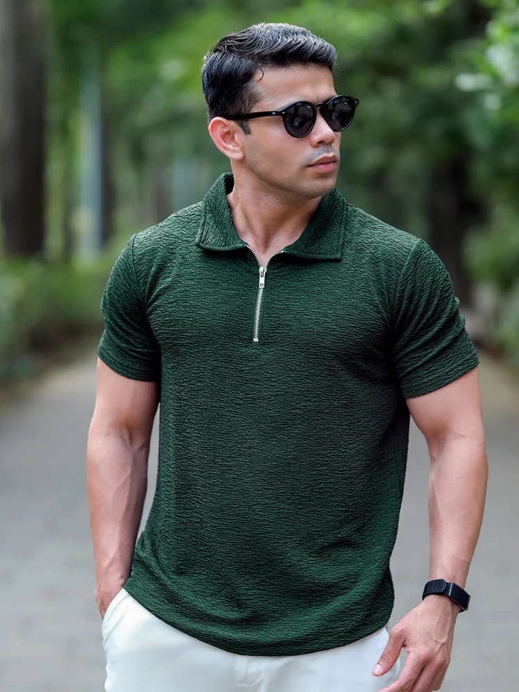 green-textured-polo