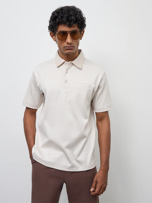 velvora-crest-light-beige-striped-relaxed-fit-cotton-polo-t-shirt